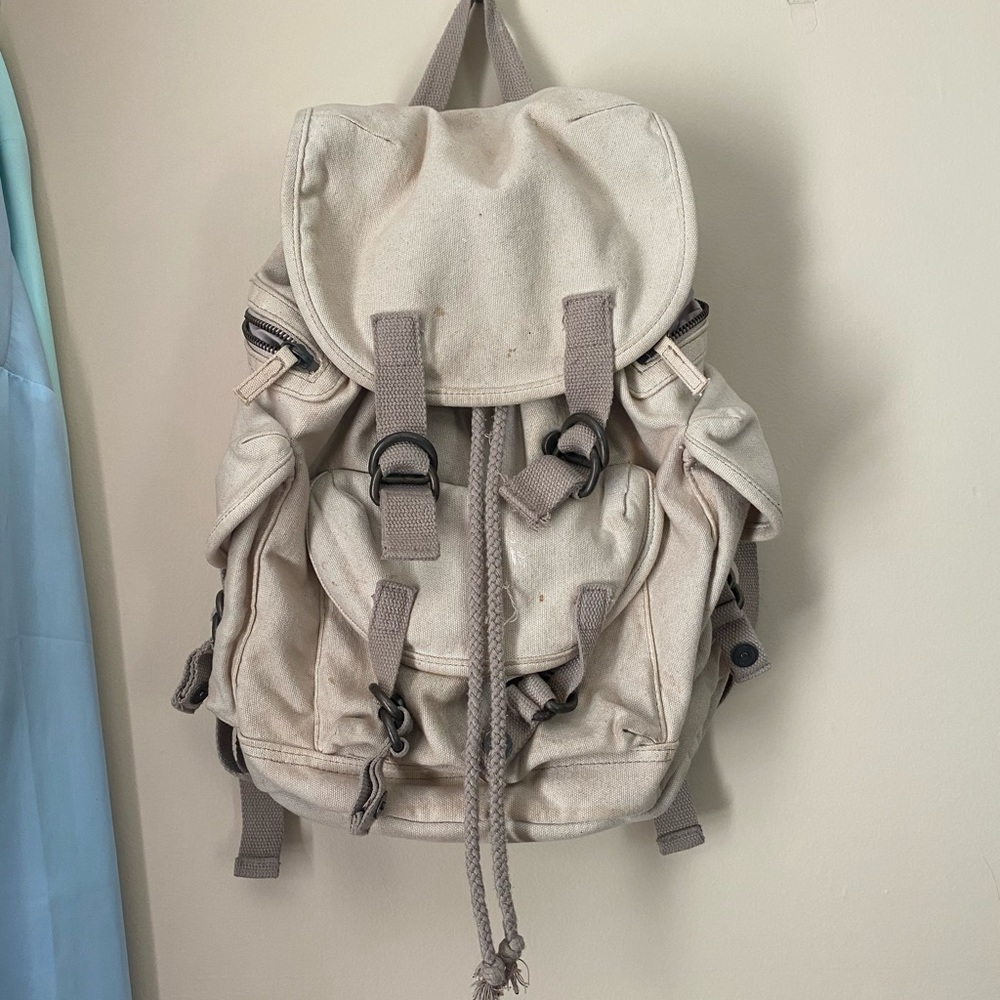TOPSHOP canvas drawstring backpack